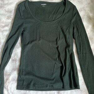 Old Navy Women's Dark Green Long Sleeve Tee